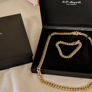24" Men's Two-Tone Cuban Link Chain Necklace